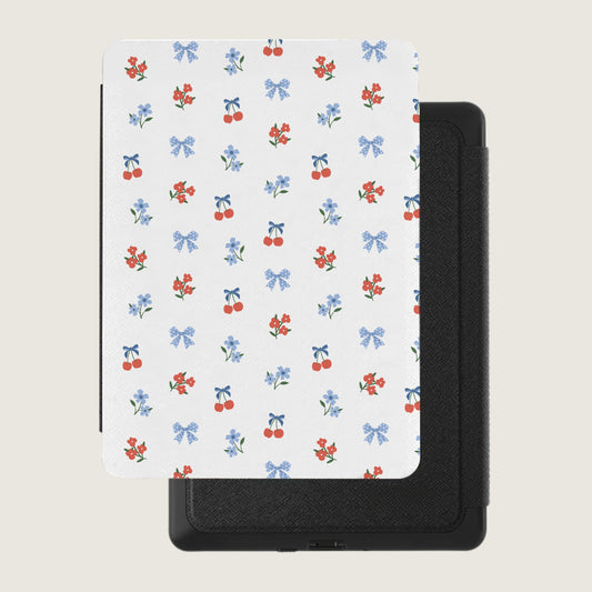 Cute Floral and Cherry Pattern Tablet Cover