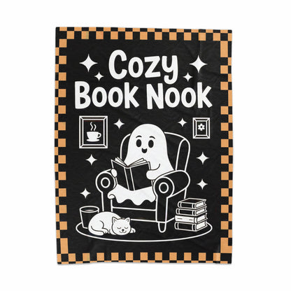 Cozy Book Nook Blanket Black and Orange