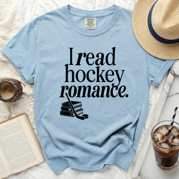 Hockey Romance Reader Romantic Subplot Tee in Chambray