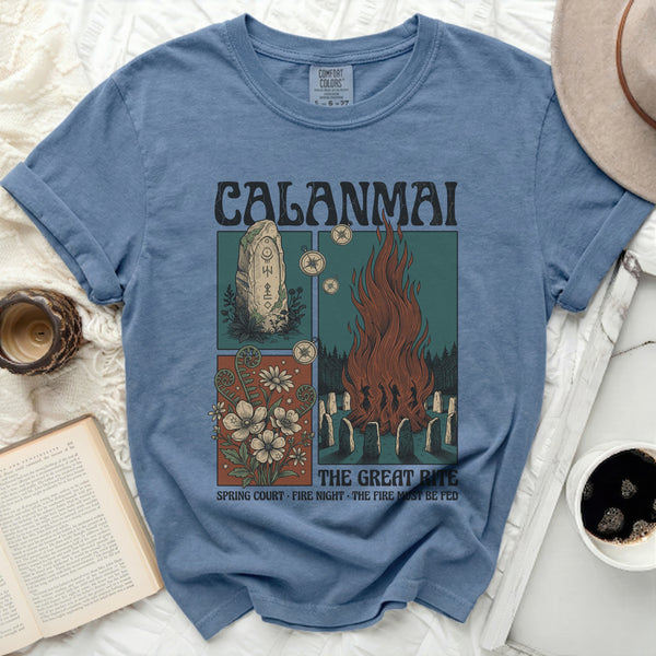 Calanmai Great Rite Tee in Blue Jean