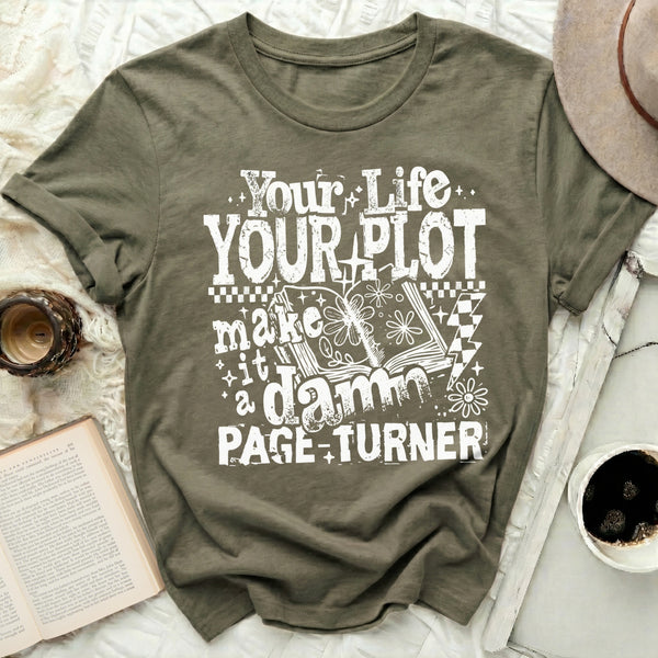 Your Life Your Plot Tee in Military Green