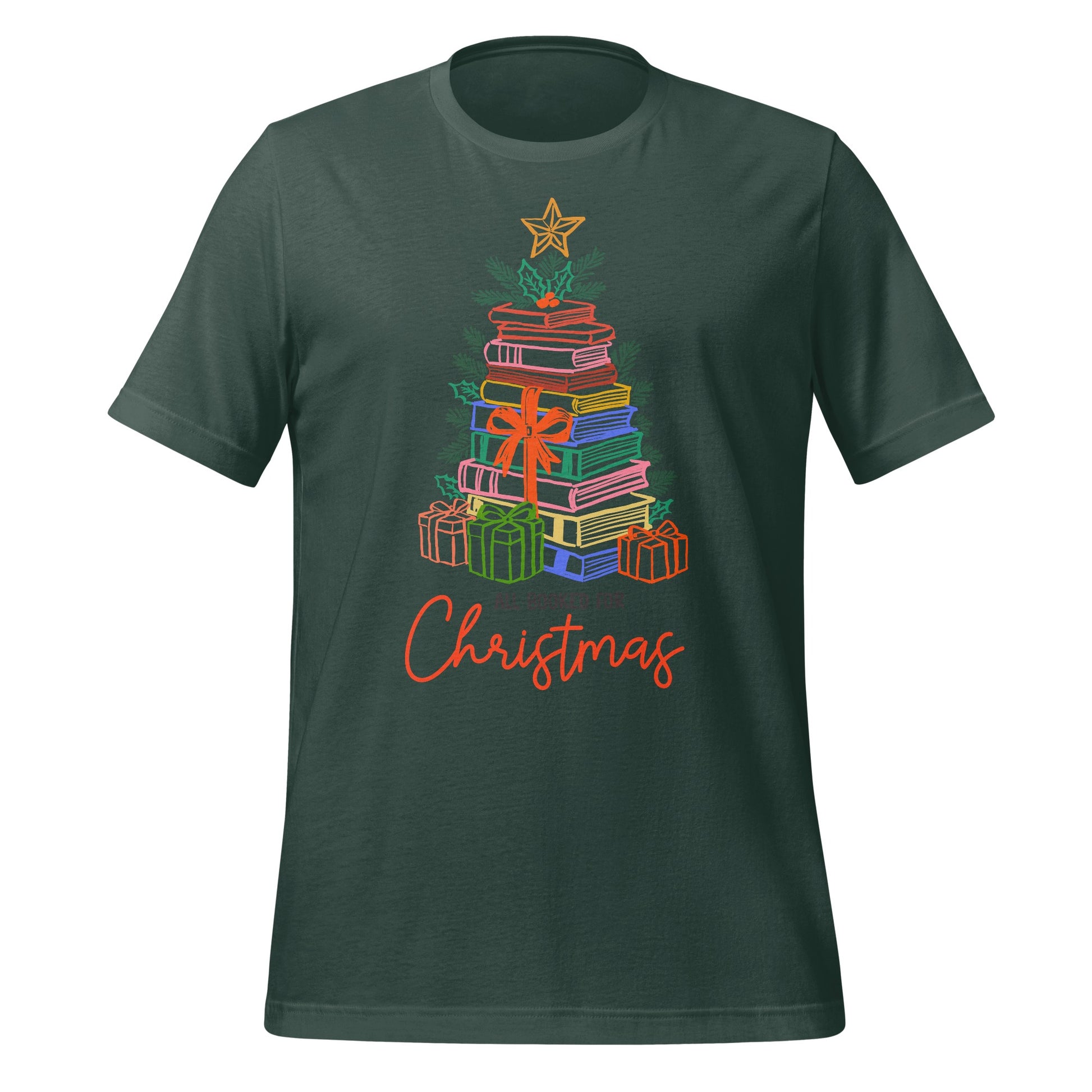 Festive Shirt with Christmas Book Tree Design
