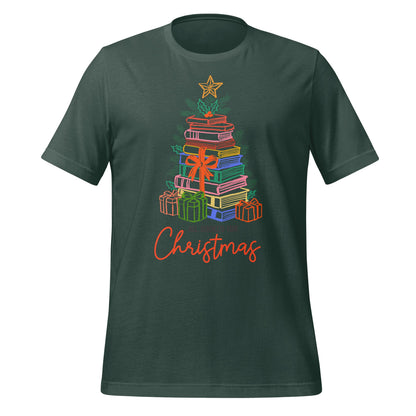Festive Shirt with Christmas Book Tree Design
