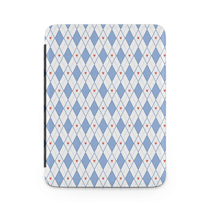 Vintage Blue Argyle Pattern Print Tablet Sleeve