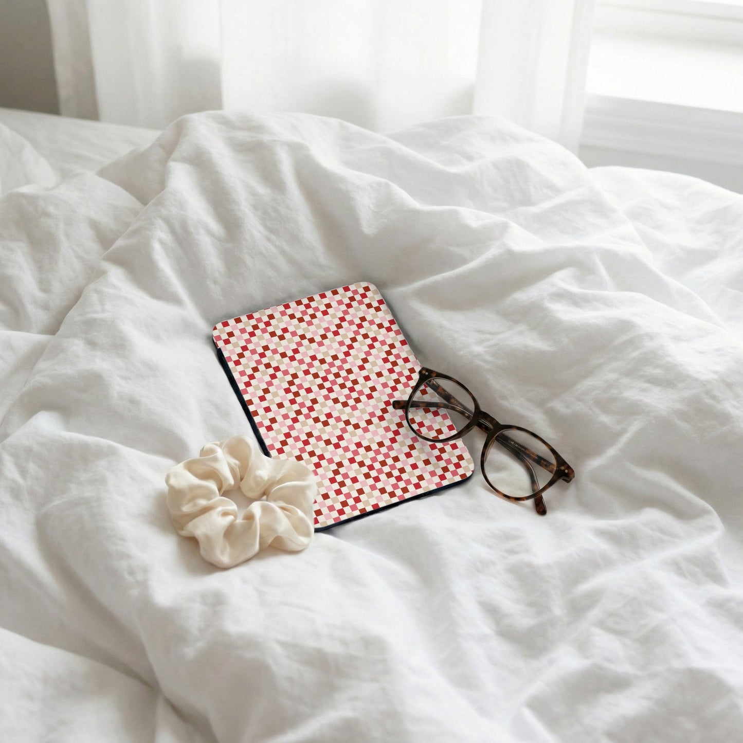 Red and White Checkered Design Tablet Cover