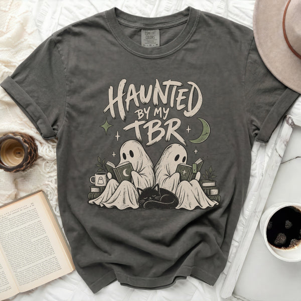 Haunted TBR Book Tee in Pepper