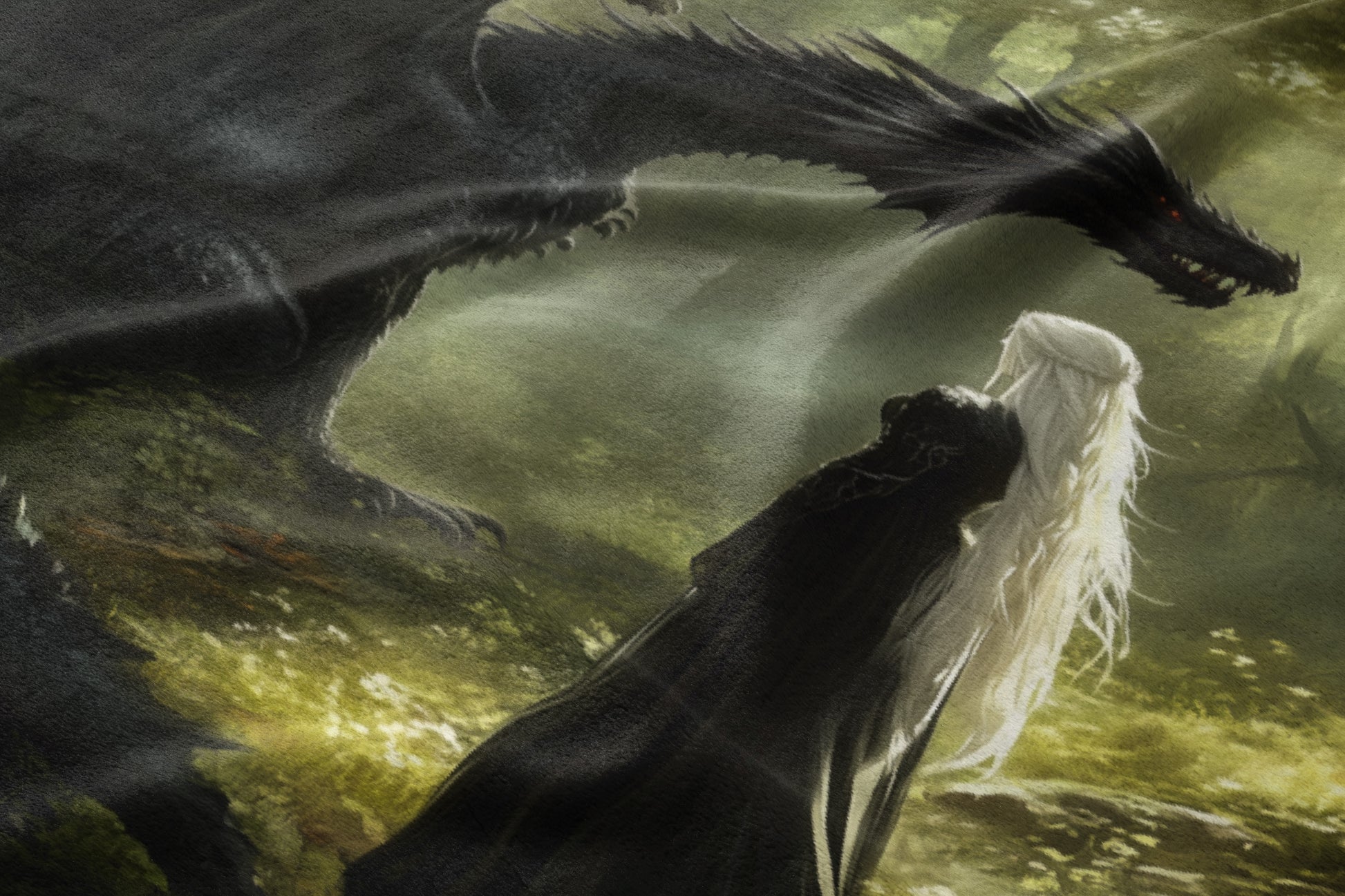 Enigmatic Dragon and Warrior Art Creation