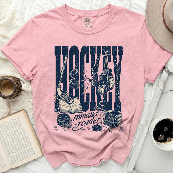 Hockey Romance Reader Tee in Blossom