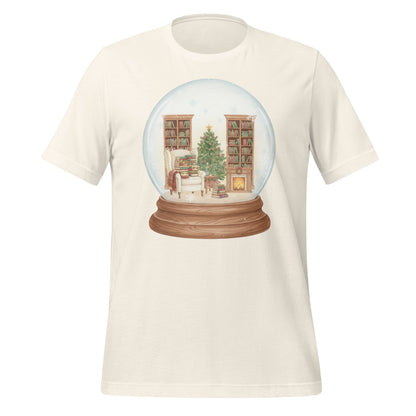 Cozy Winter Reading Scene Snow Globe Art T-shirt