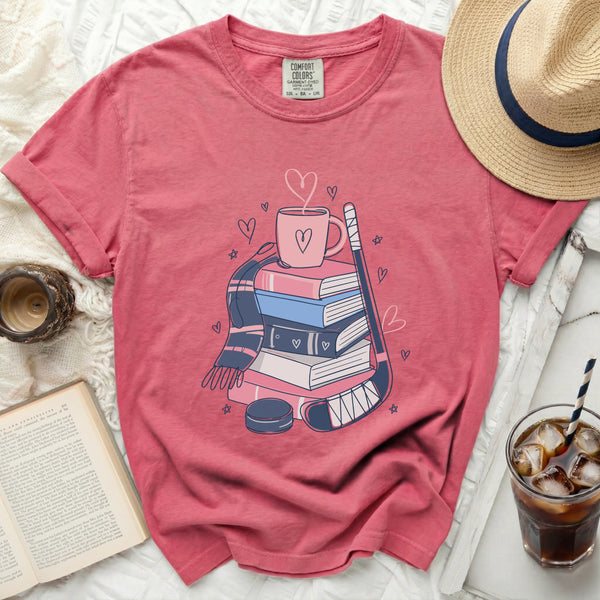 Cozy Study & Rink Vibes Tee in Crunchberry