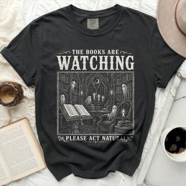 Books Watching Tee in Black