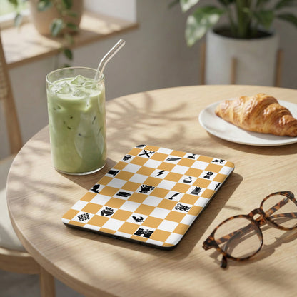Orange White Checkerboard Fantasy Icons Tablet Case product type