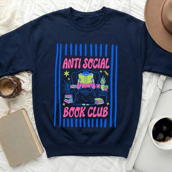 Anti Social Book Club Icon Sweatshirt in Navy