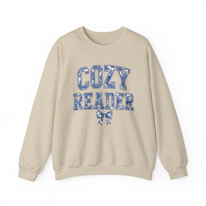 Cozy Reader Text Print Oversized Sweatshirt