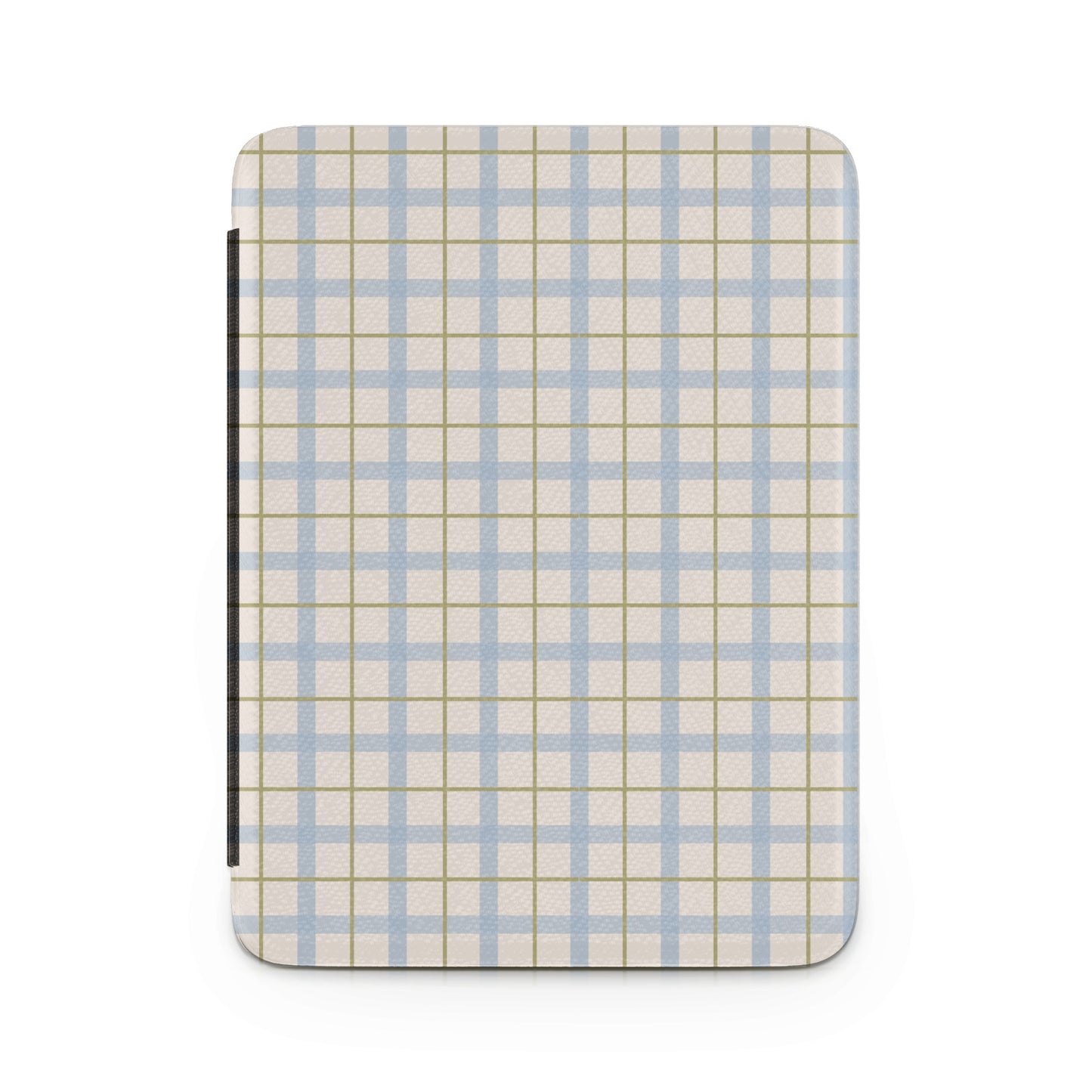 Blue and Beige Plaid Patterned iPad Case Cover