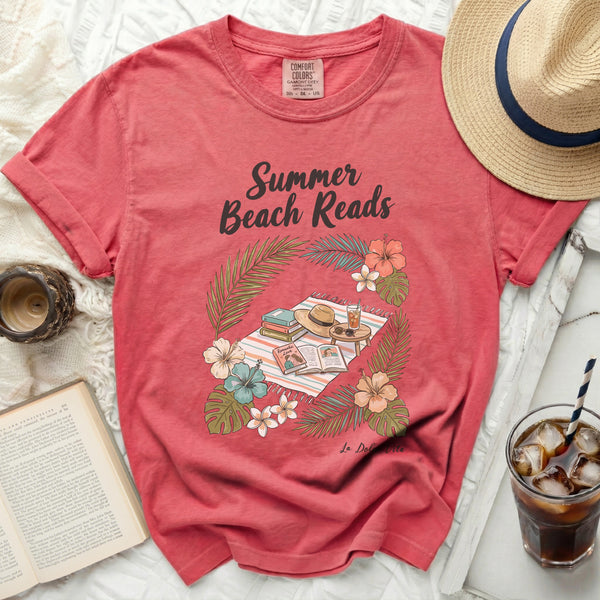 Summer Beach Reads Tropical Tee in Watermelon