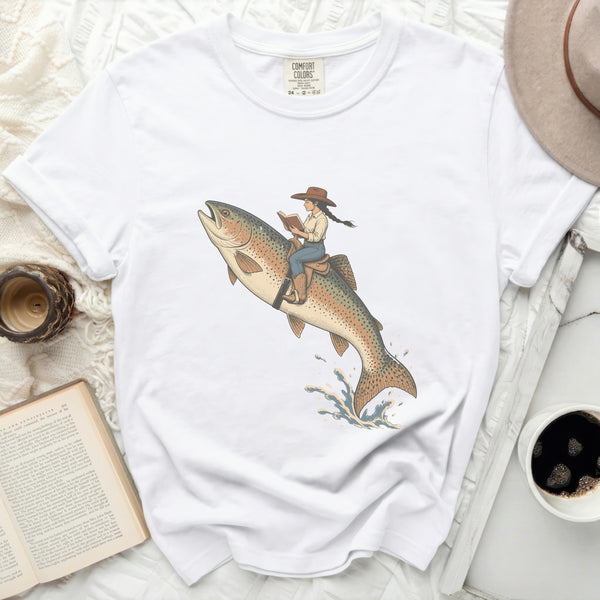 Trout Rider Tee in White