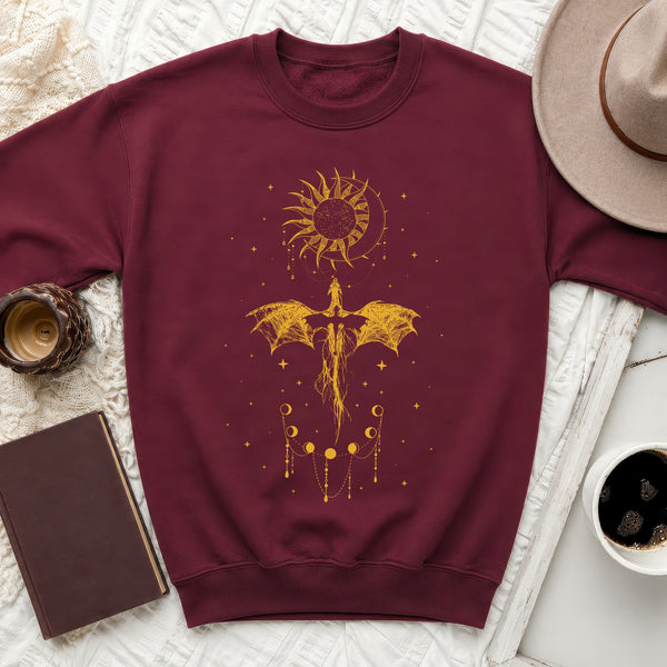 Fourth Wing Dragon Sweatshirt in Maroon