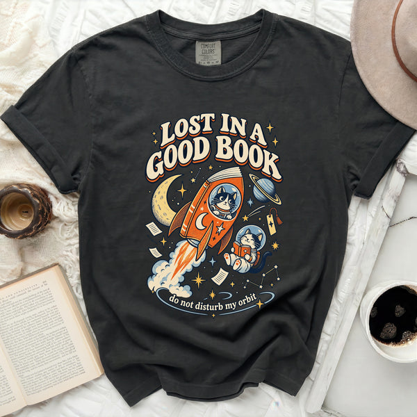 Cosmic Bookworm Tee in Black