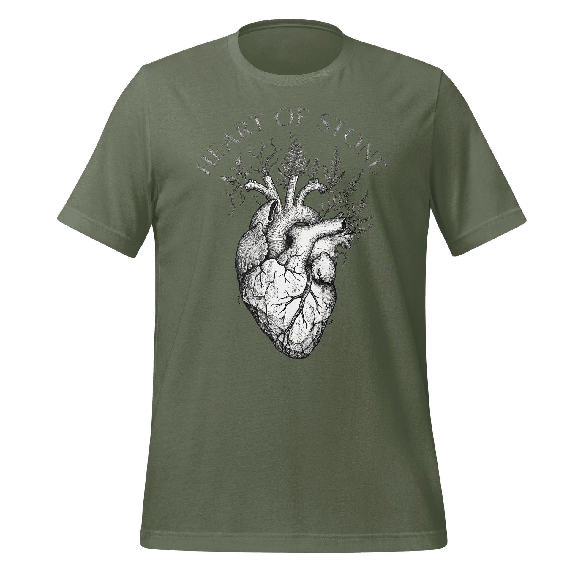 Heart of Stone Graphic Green Short Sleeve T-Shirt