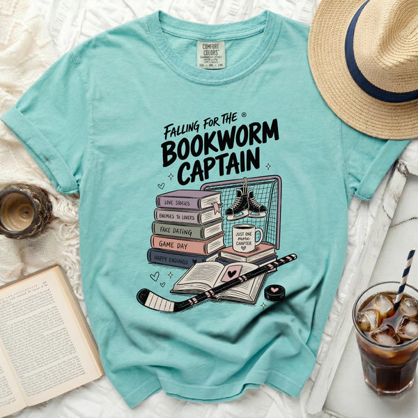 Falling for the Bookworm Captain Tee in Island Reef