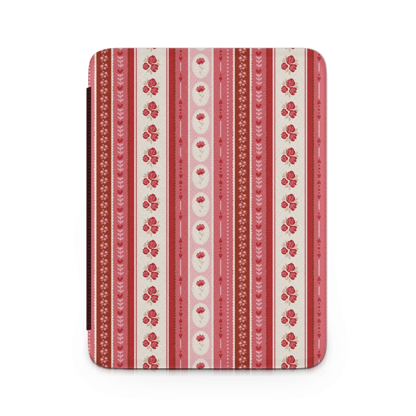 Vintage Red And Pink Striped Floral Pattern Cover