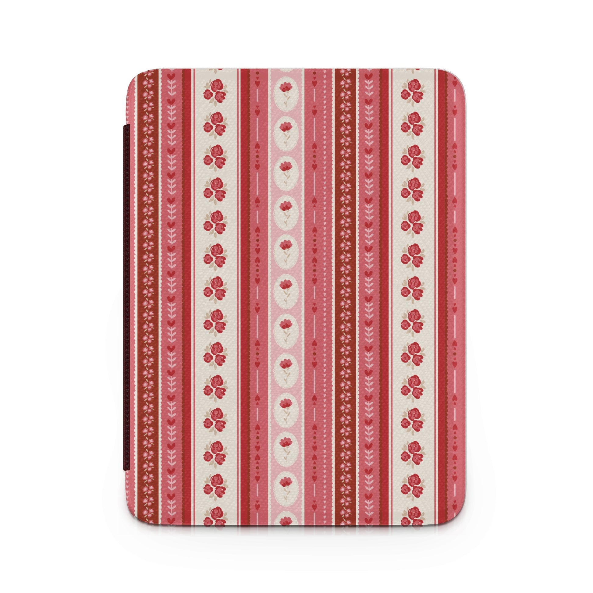 Vintage Red And Pink Striped Floral Pattern Cover