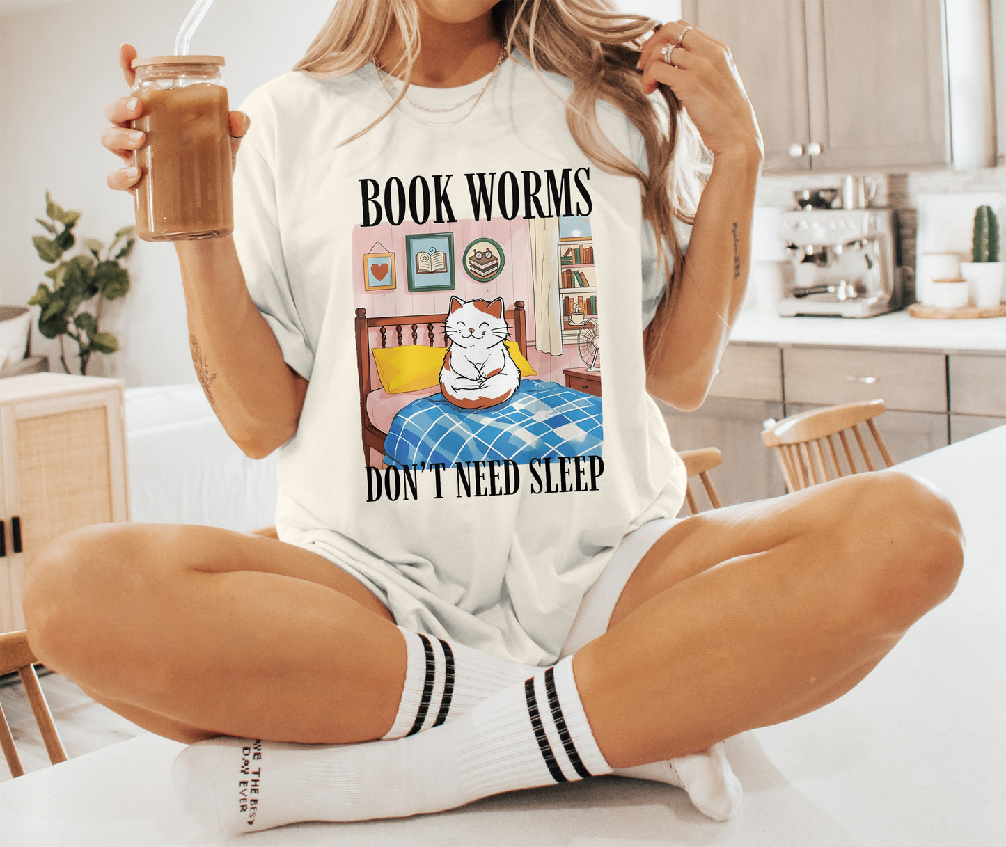 Book Worms Don't Need Sleep Graphic T-Shirt