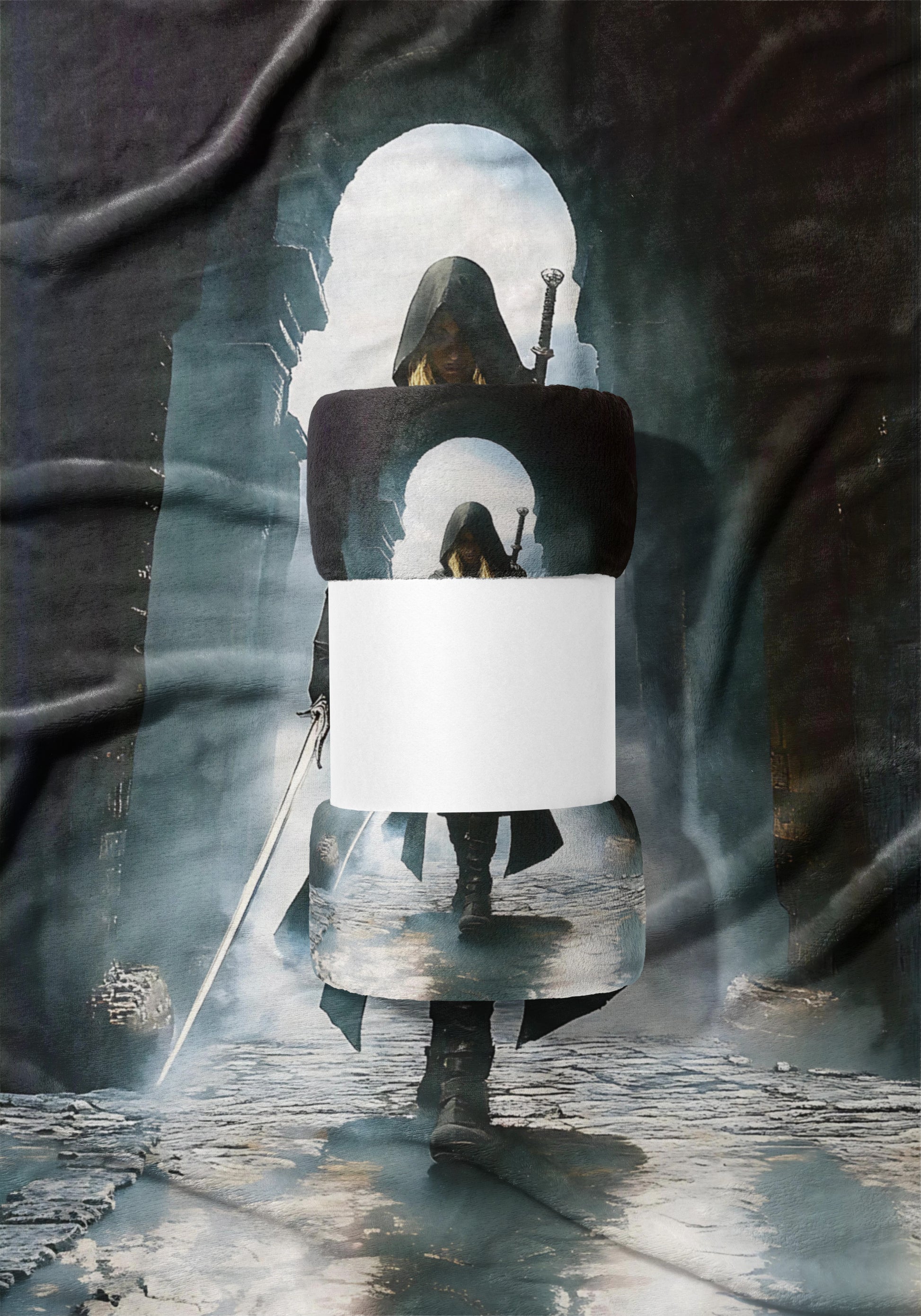 Mysterious Hooded Figure With Sword Design product