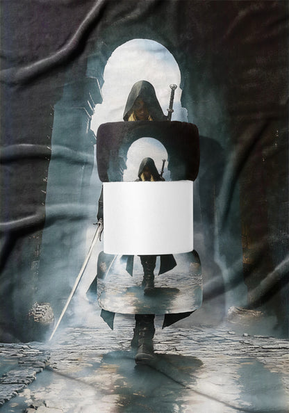 Mysterious Hooded Figure With Sword Design product