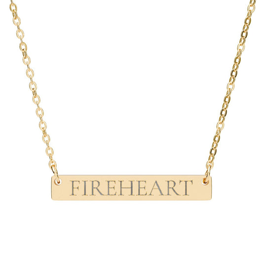 FIREHEART Engraved Bar Necklace Elegant Jewelry Piece