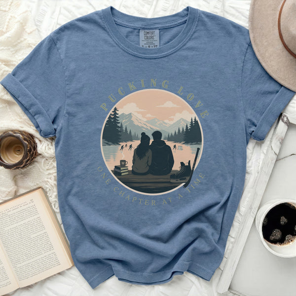 Pucking Love Cozy Chapters Tee in Blue Jean