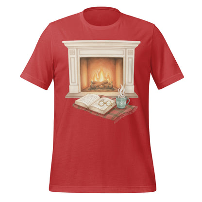 Cozy Fireplace Reading Time Graphic T-shirt
