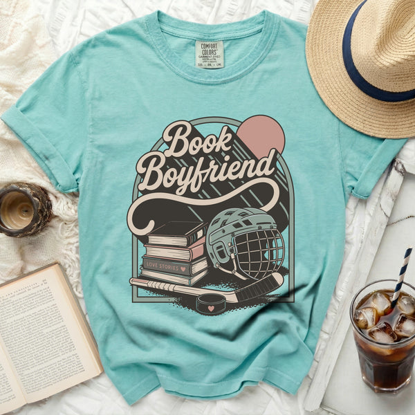 Book Boyfriend Hockey Love Tee in Island Reef