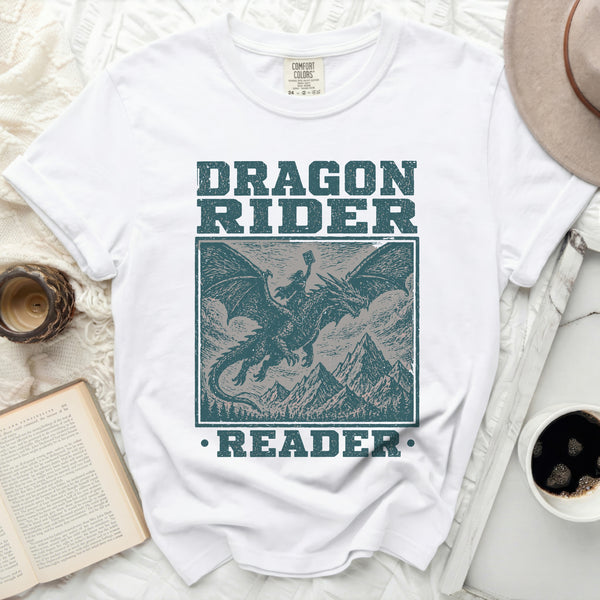 Dragon Rider Reader Tee in White