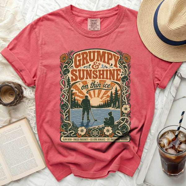Grumpy & Sunshine Thin Ice Romance Tee in Watermelon