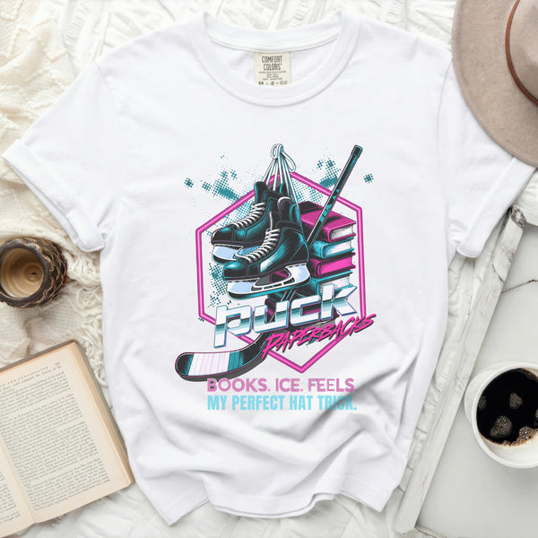 Puck Paperbacks Hockey Reader Tee in White