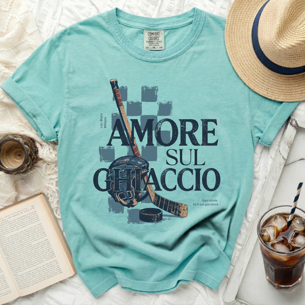 Amore Sul Ghiaccio Hockey Tee in Island Reef