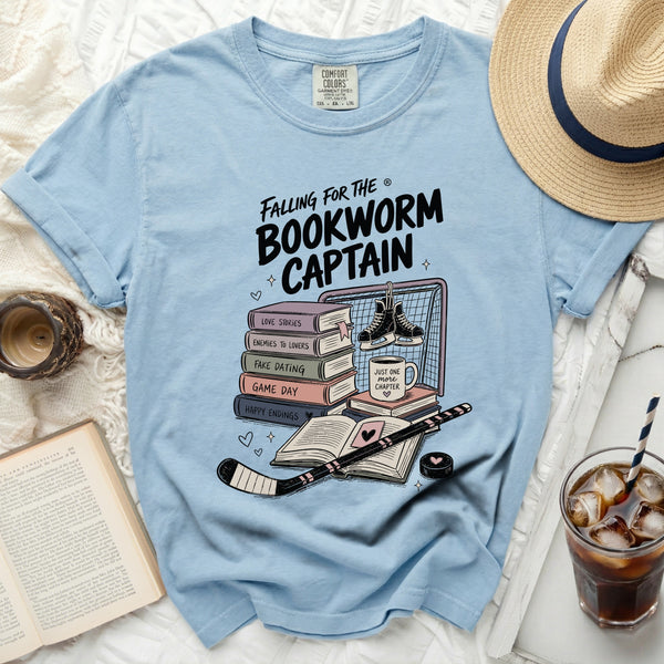 Falling for the Bookworm Captain Tee in Chambray