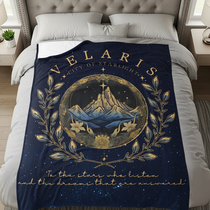 Velaris Mountain and Stars Design Throw Blanket