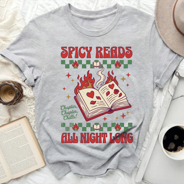 Spicy Reads Tee in Athletic Heather