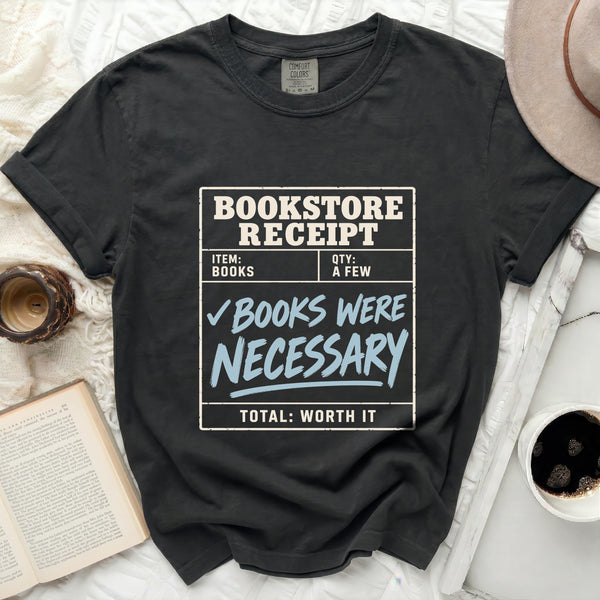 Bookstore Receipt Tee in Black