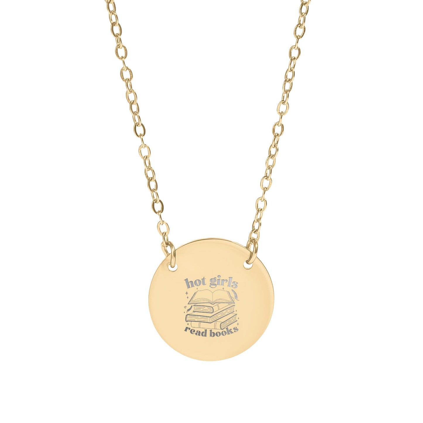 Hot Girls Read Books Engraved Necklace Product