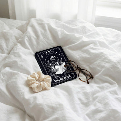 Skeleton Reading Book Card Moon Phases Stars The Reader product type