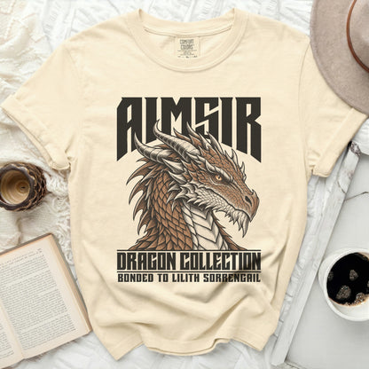 Aimsir Dragon Collection t-shirt featuring a dragon head and text.