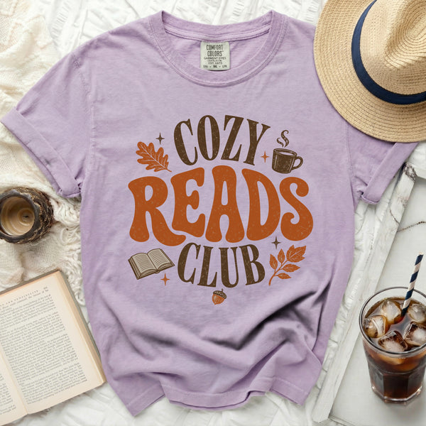 Cozy Reads Club Tee in Orchid