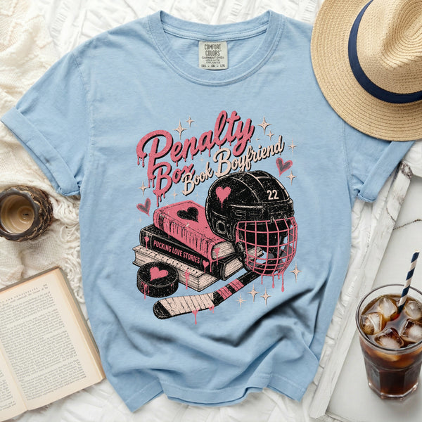Penalty Box Book Boyfriend Tee in Chambray