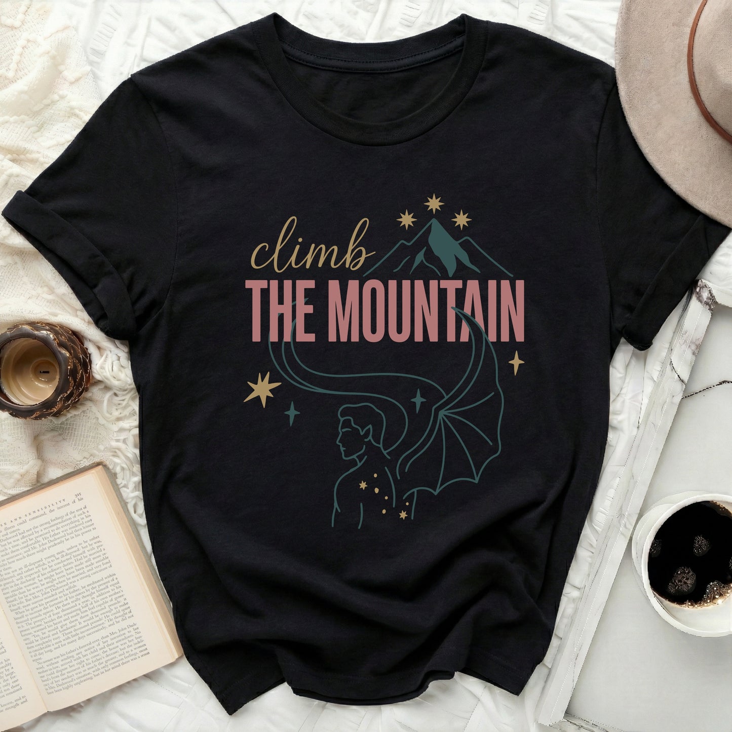 climb THE MOUNTAIN Celestial Winged Man Stars Design product type