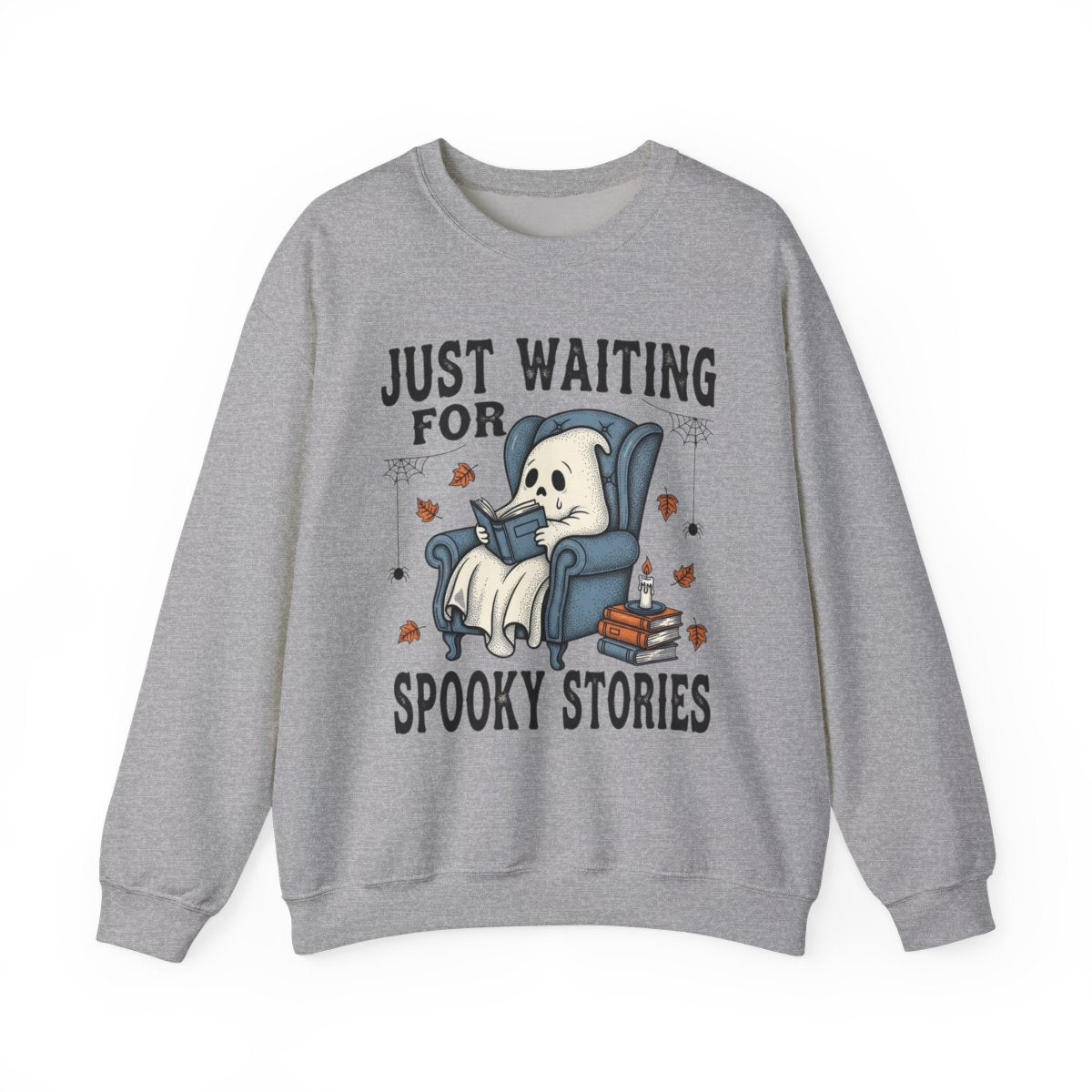 Just Waiting For Spooky Stories Ghost Book Reader Sweatshirt - MagicMerchEmporium