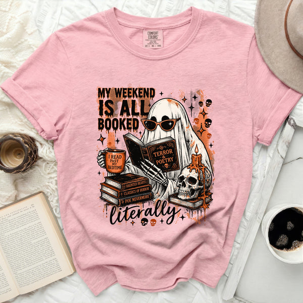 Spooky Reader Ghost Tee in Blossom